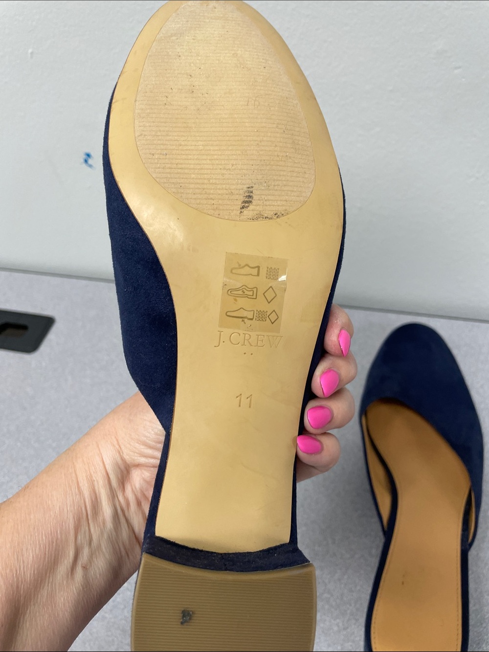 J. Crew Navy Suede Low Heel Mules - Picture 8 of 9